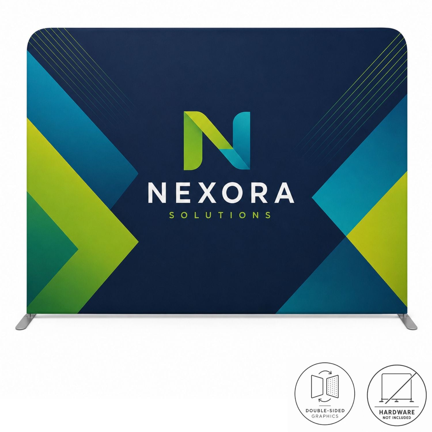 Replacement Graphics Double Sided 10'W x 8'H EuroFit Tension Fabric Slip on cover, NO SETUP CHARGE