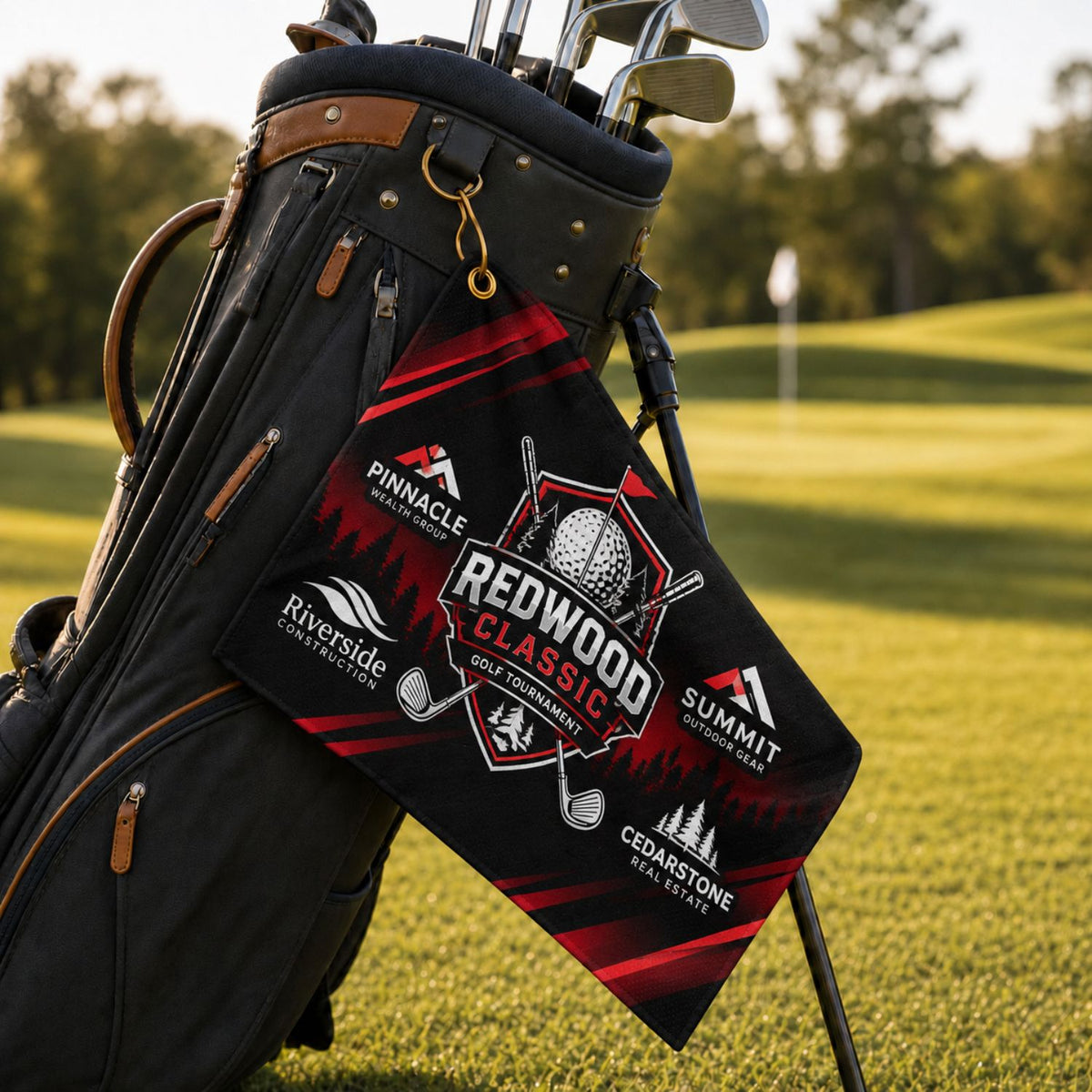 Microfiber Dri-Lite Terry Golf Towel, Finished size 12x18, Nofold Grommet & Hook, Sublimated 2 sides