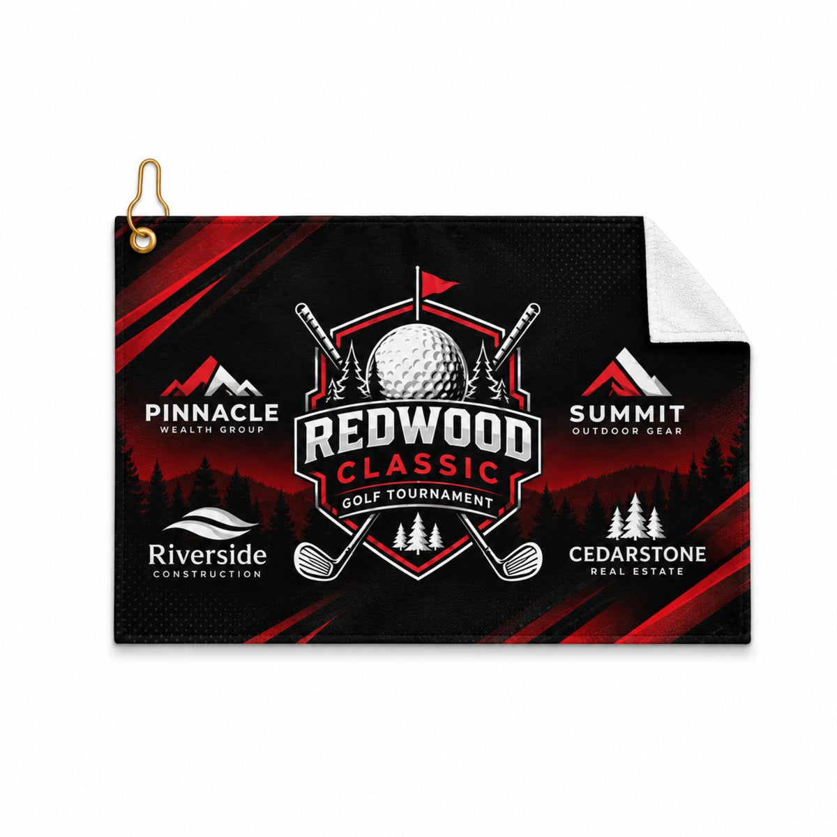 Microfiber Dri-Lite Terry Golf Towel, Finished size 12x18, Nofold Grommet & Hook, Sublimated