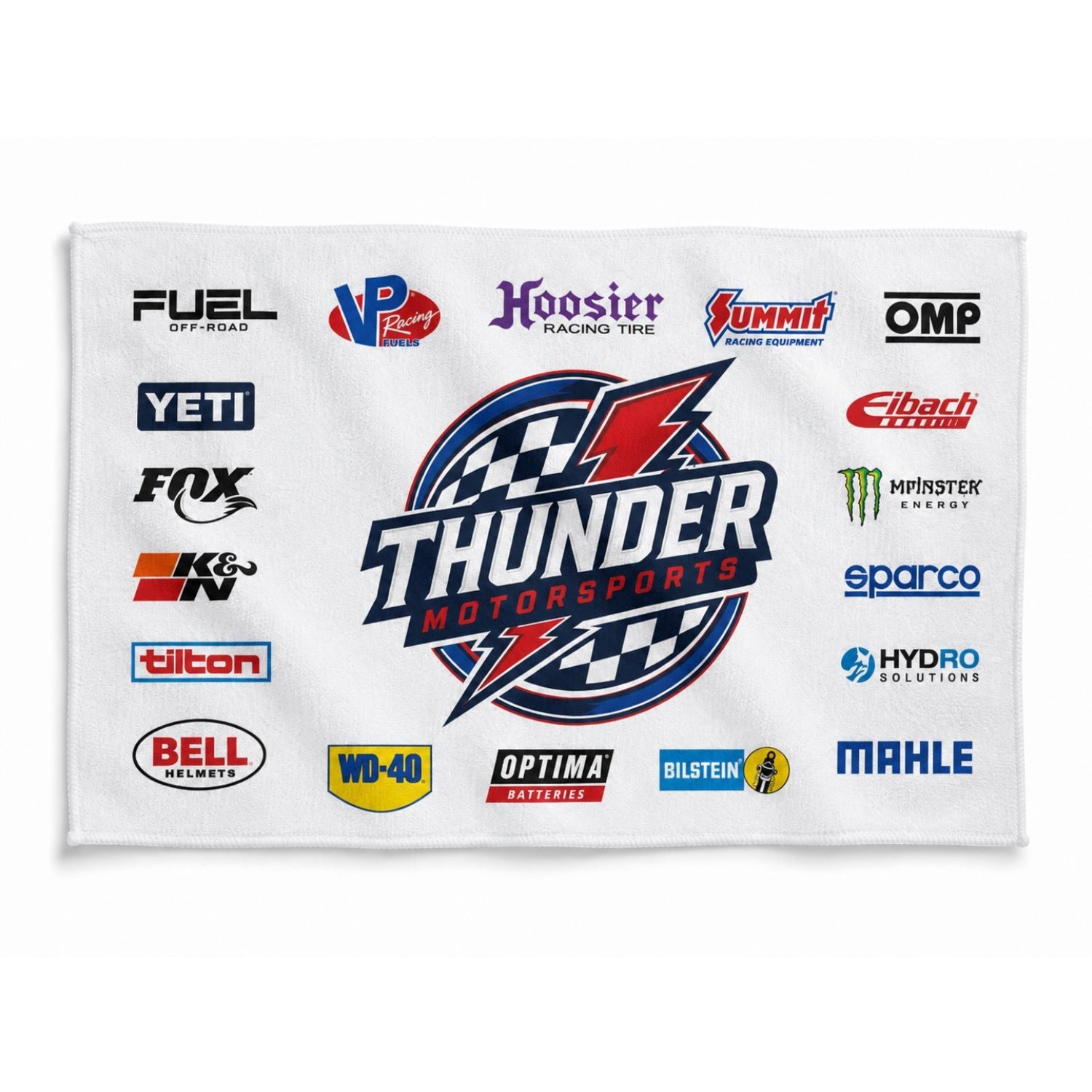 White Microfiber Dri-Lite Terry Sponsorship Rally Towel, 12x18, Sublimated Full Color