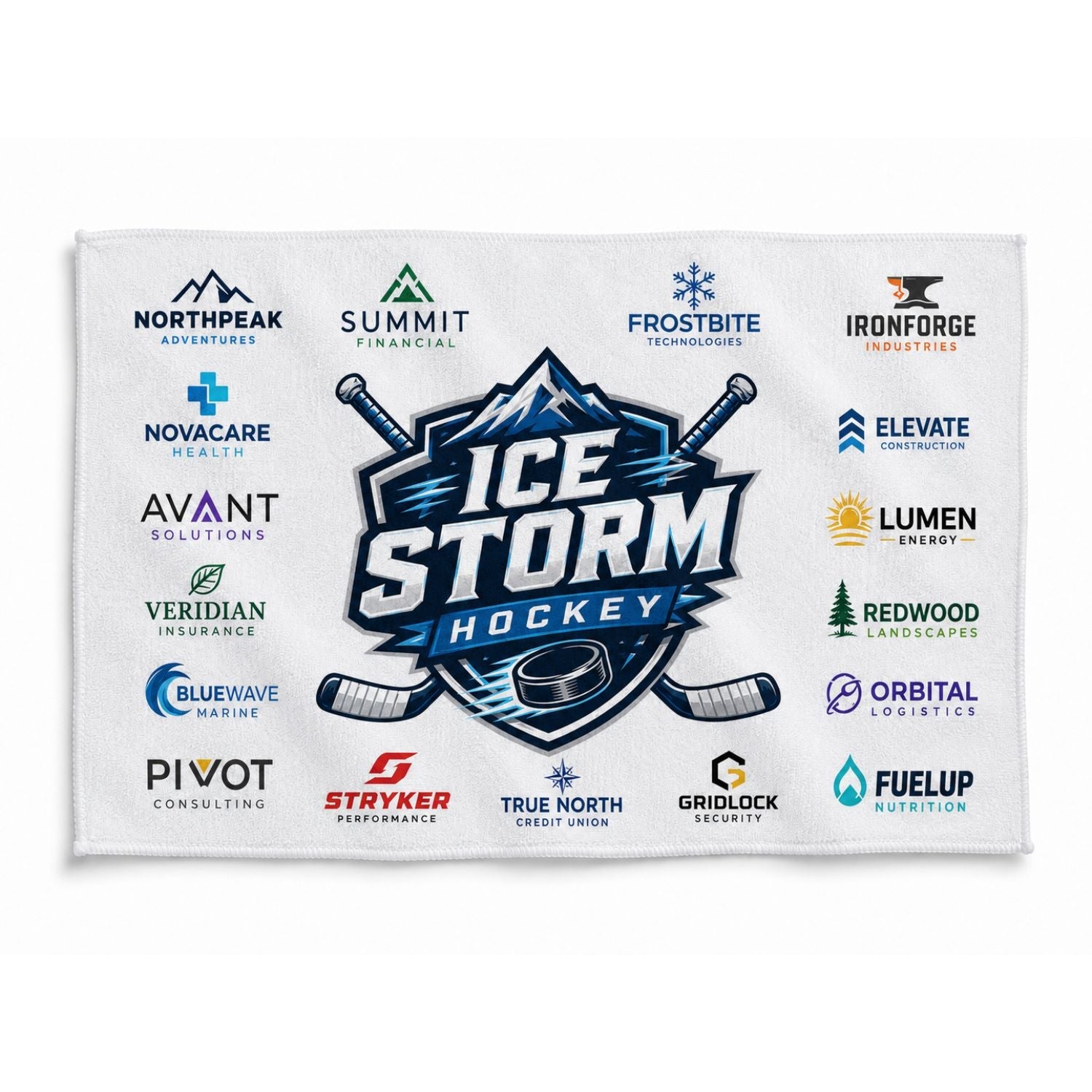 White Microfiber Dri-Lite Terry Sponsorship Rally Towel, 12x18, Sublimated Full Color