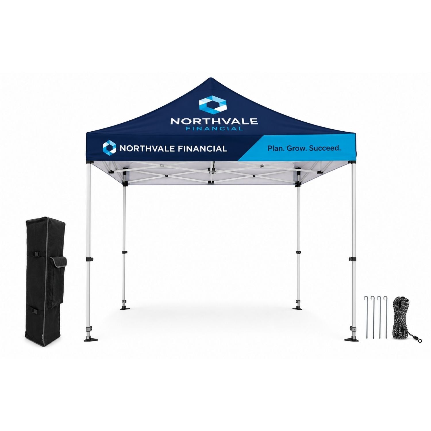 10' Premium Sublimated Tent Kit, Includes Premium 40mm Aluminum Frame, Canopy, Case, Grass Stake Kit