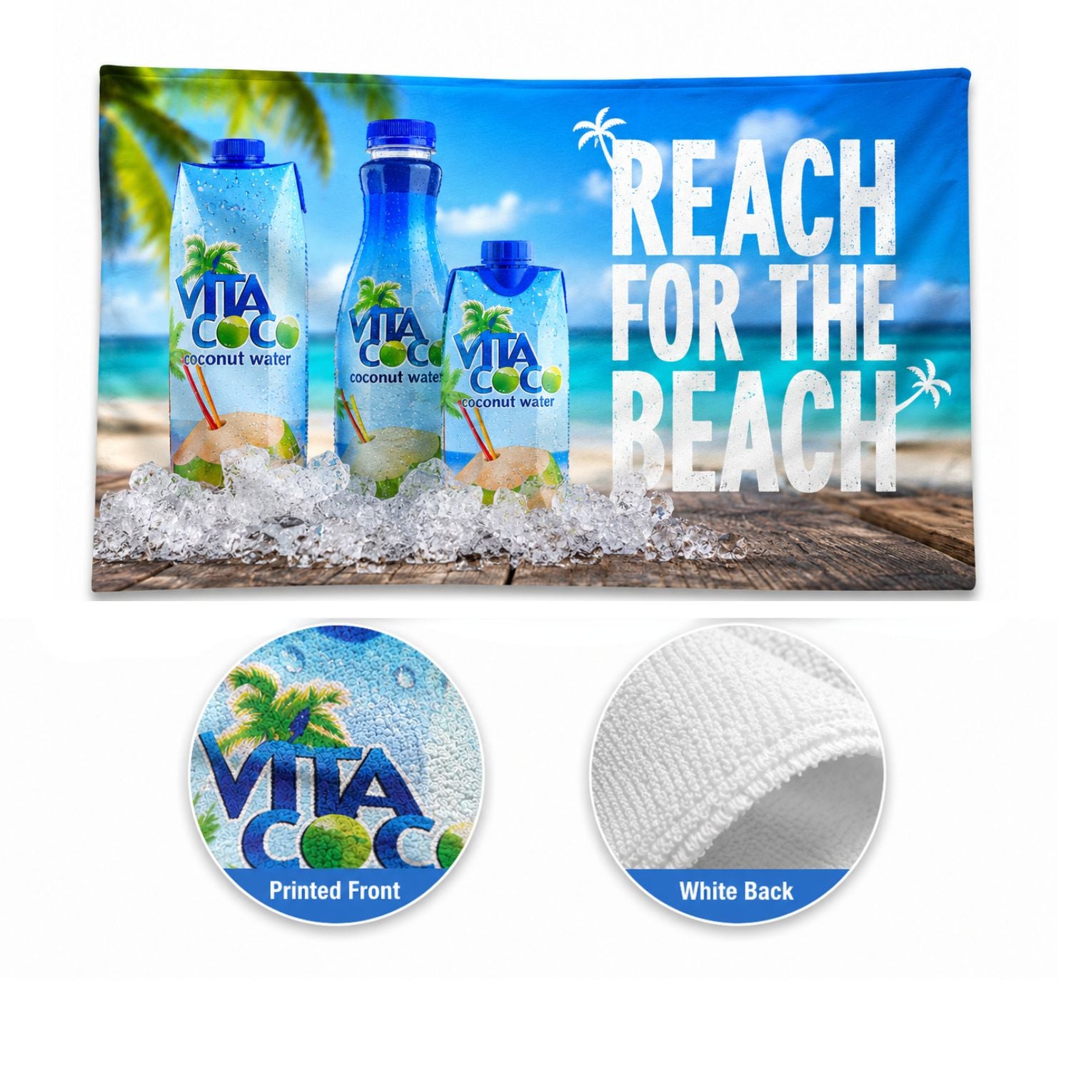 Absorbent Microfiber Dri-Lite Terry Terry Pool Towel, 20x40, Sublimated Edge to Edge 1 side