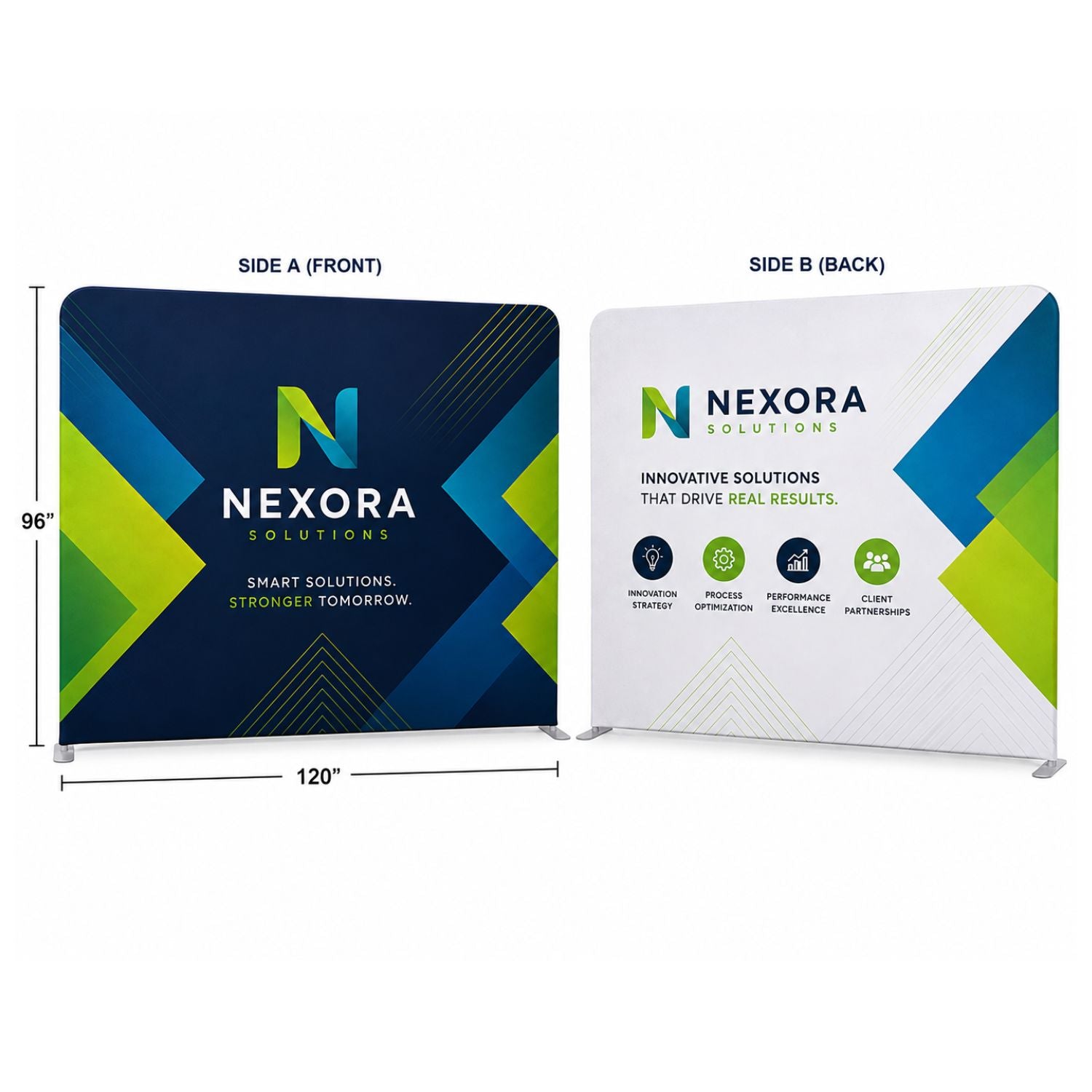 Replacement Graphics Double Sided 10'W x 8'H EuroFit Tension Fabric Slip on cover, NO SETUP CHARGE