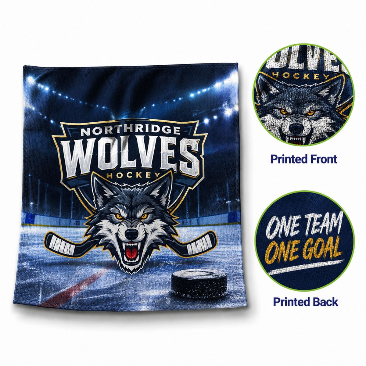 Colored Microfiber Dri-Lite Terry Skate, Cooling, Rally Towel, 10x10 Sublimated Edge to Edge 2 sides