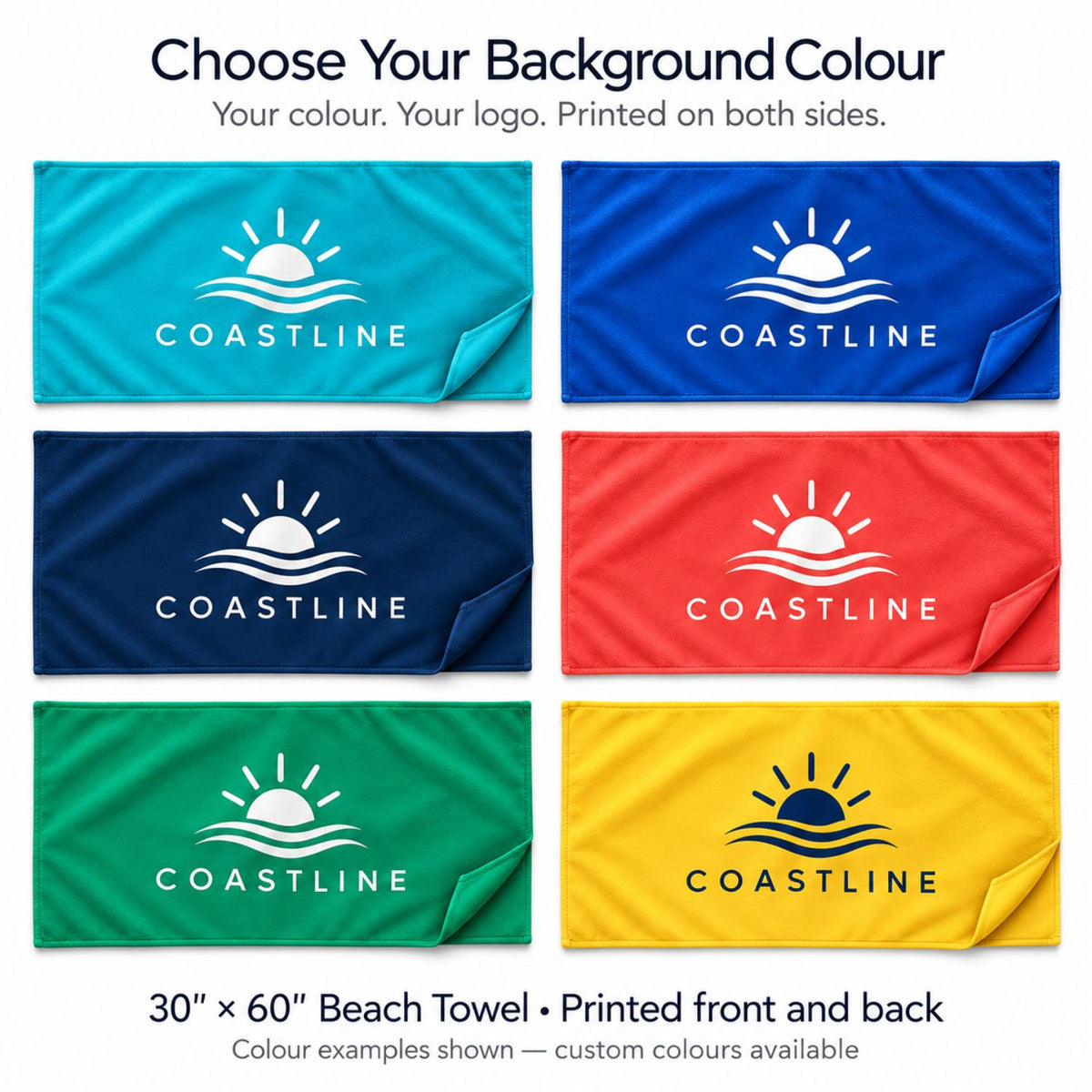 Serviette de plage ou de douche Dri-Lite en microfibre absorbante, 30x60, sublimation bord à bord 2 faces