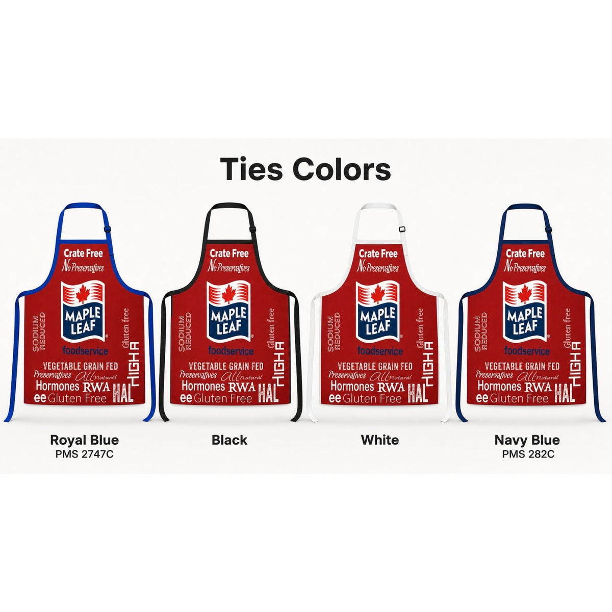 Domestic made Bib Apron, 25x28, No pockets, Adjustable Neck, Sublimated, White or Stock Colored Ties