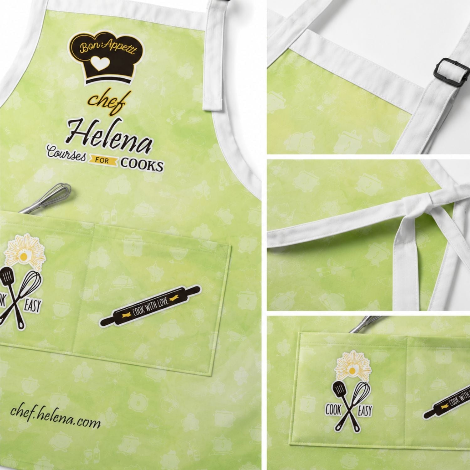 Domestic made Bib Apron, 25x28, 2 Pockets, Adjustable Neck, Sublimated, White or Stock Colored Ties