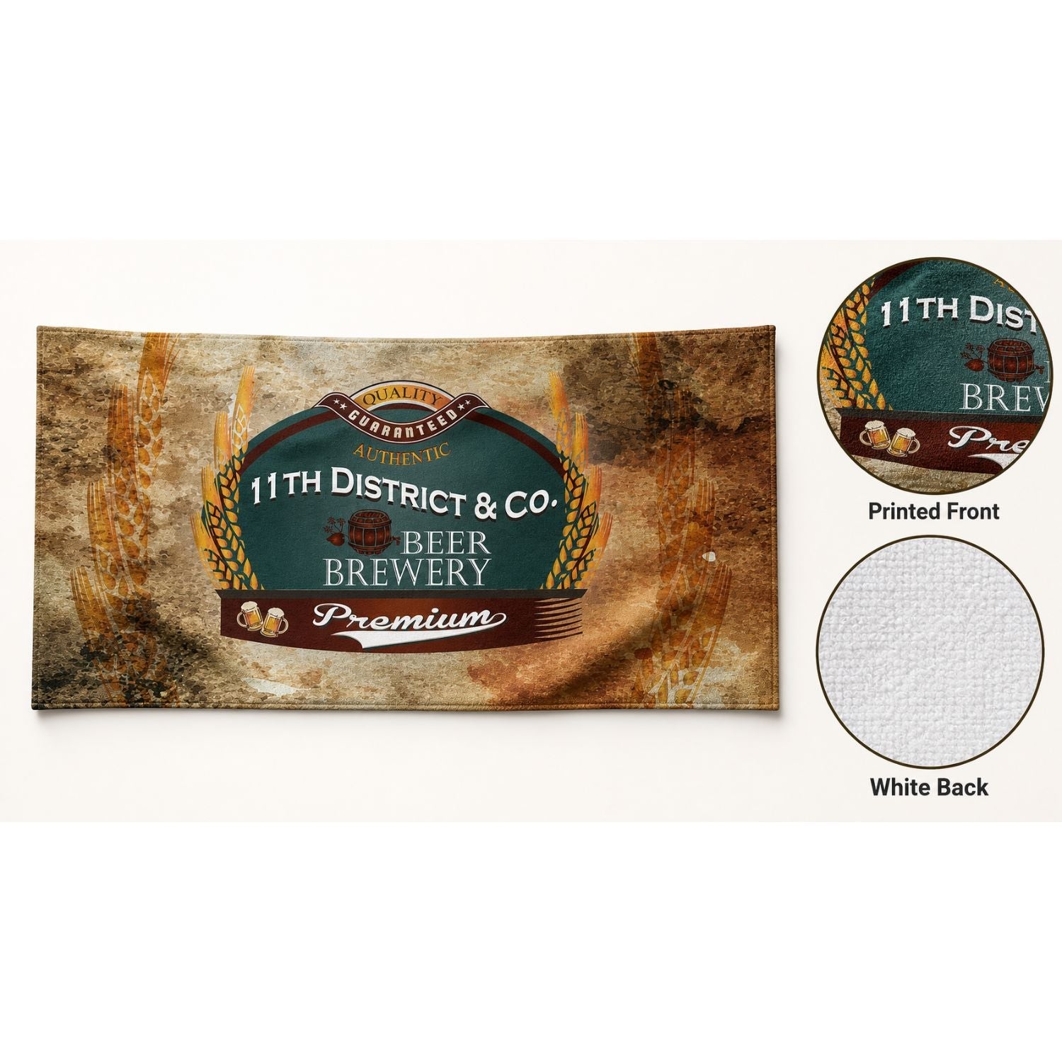 Absorbent Microfiber Dri-Lite Terry Beach, Travel Towel, 22x44, Sublimated Edge to Edge 1 side