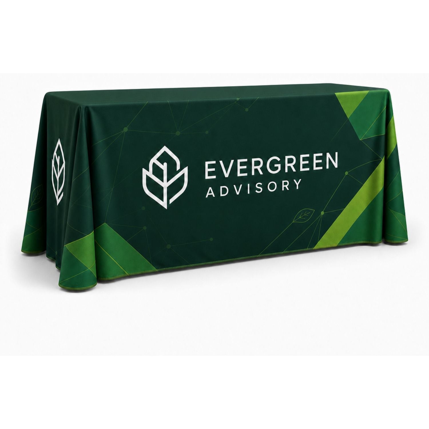 Sublimated Table Cloth for 6' Table, Drape Style, 3 sided, Open Back