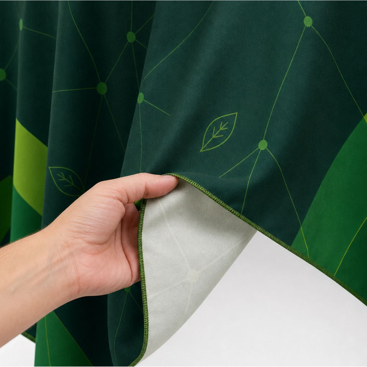 Nappe Sublimée pour Table de 6', Style Drapé, 3 Côtés, Dos Ouvert