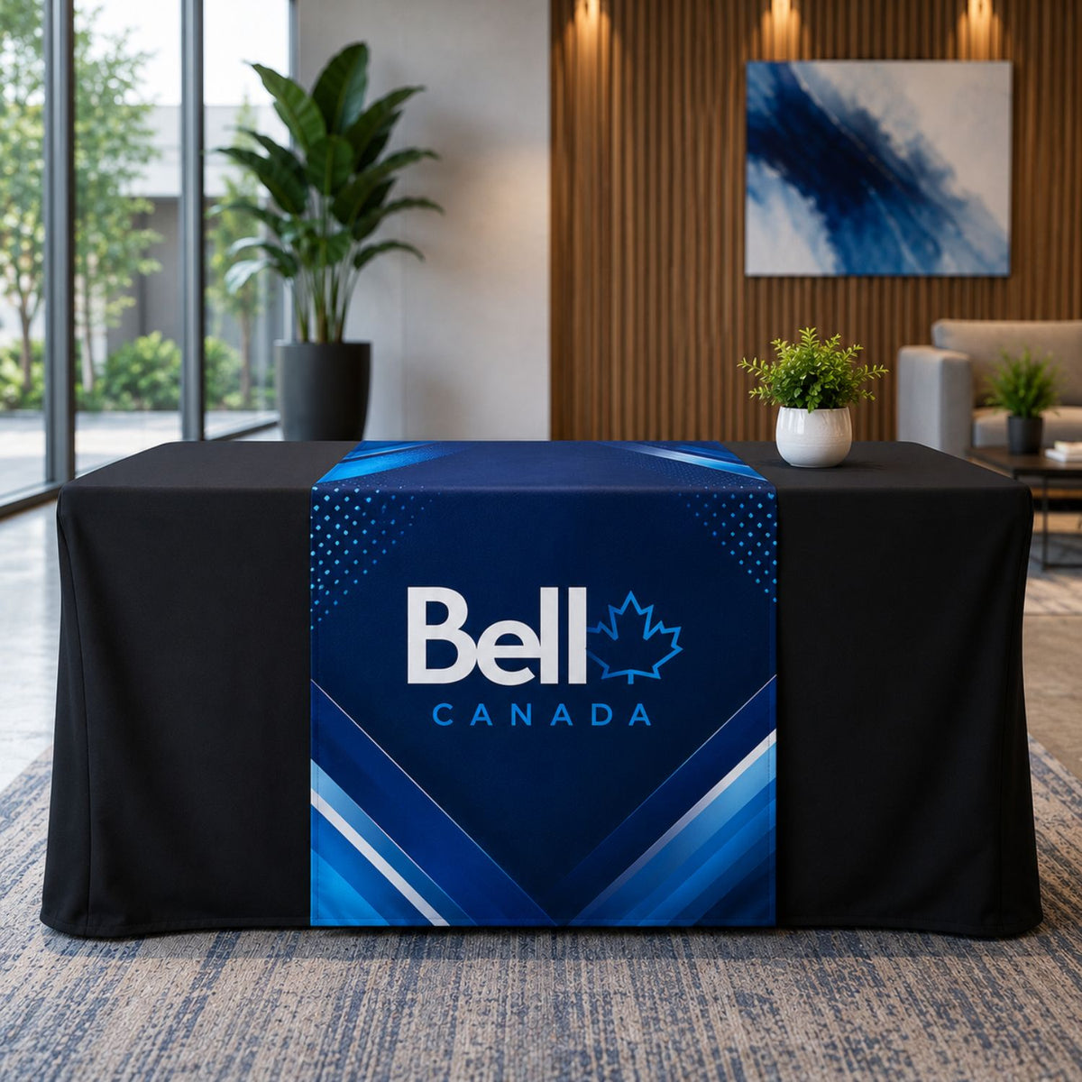 Sublimated Table Runner, 30x60, Covers Front and Top of the table