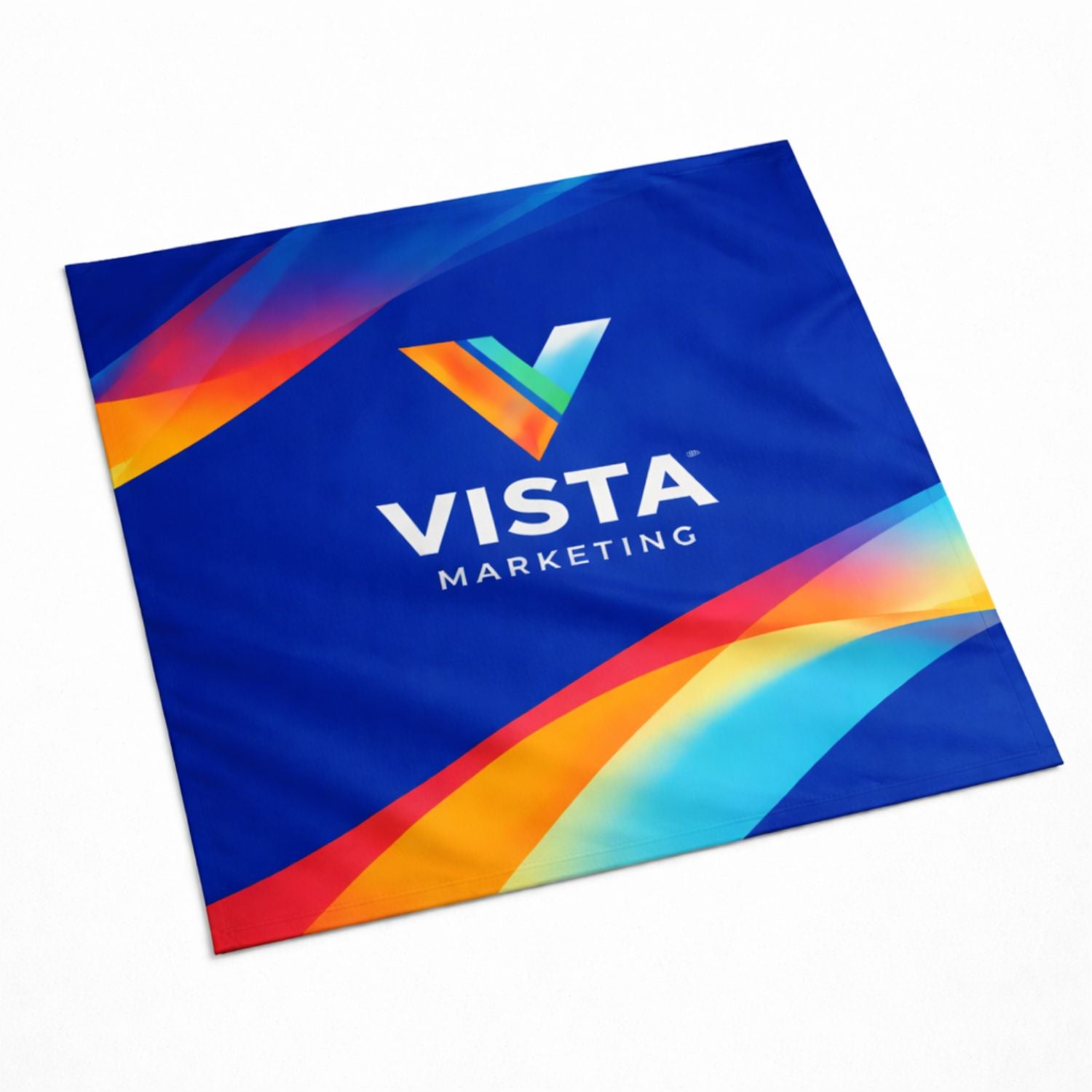 Square Bandana, 22x22, Sublimated Edge to Edge 1 side
