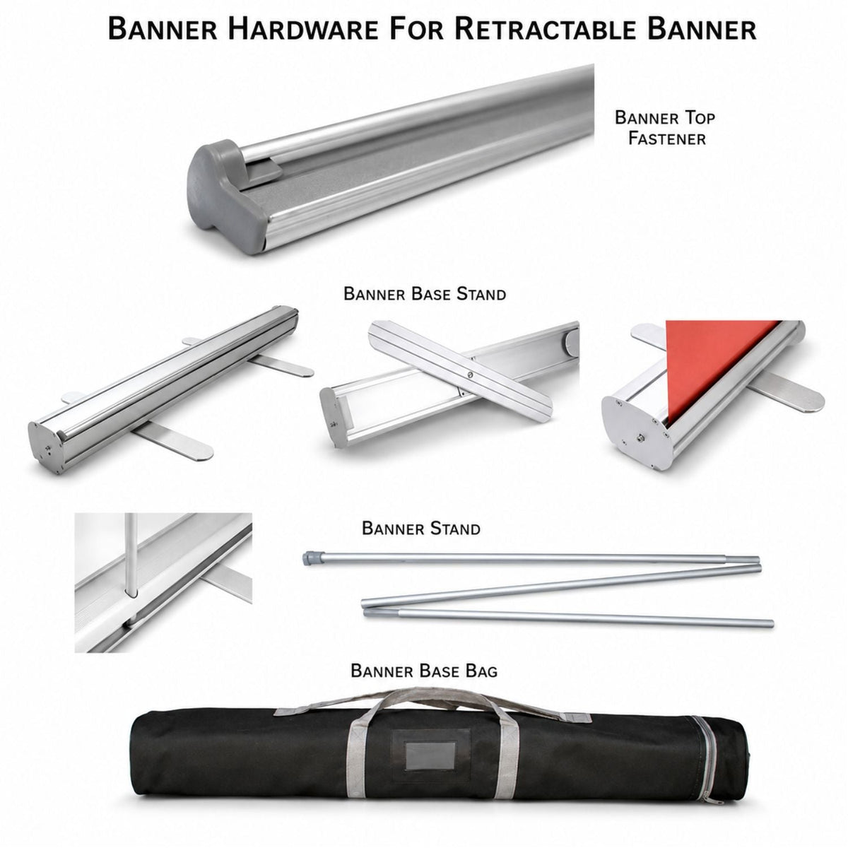 Premium Retractable Pull Up Banner with Graphics, Stand and Bag, 33.5x79, Standard base