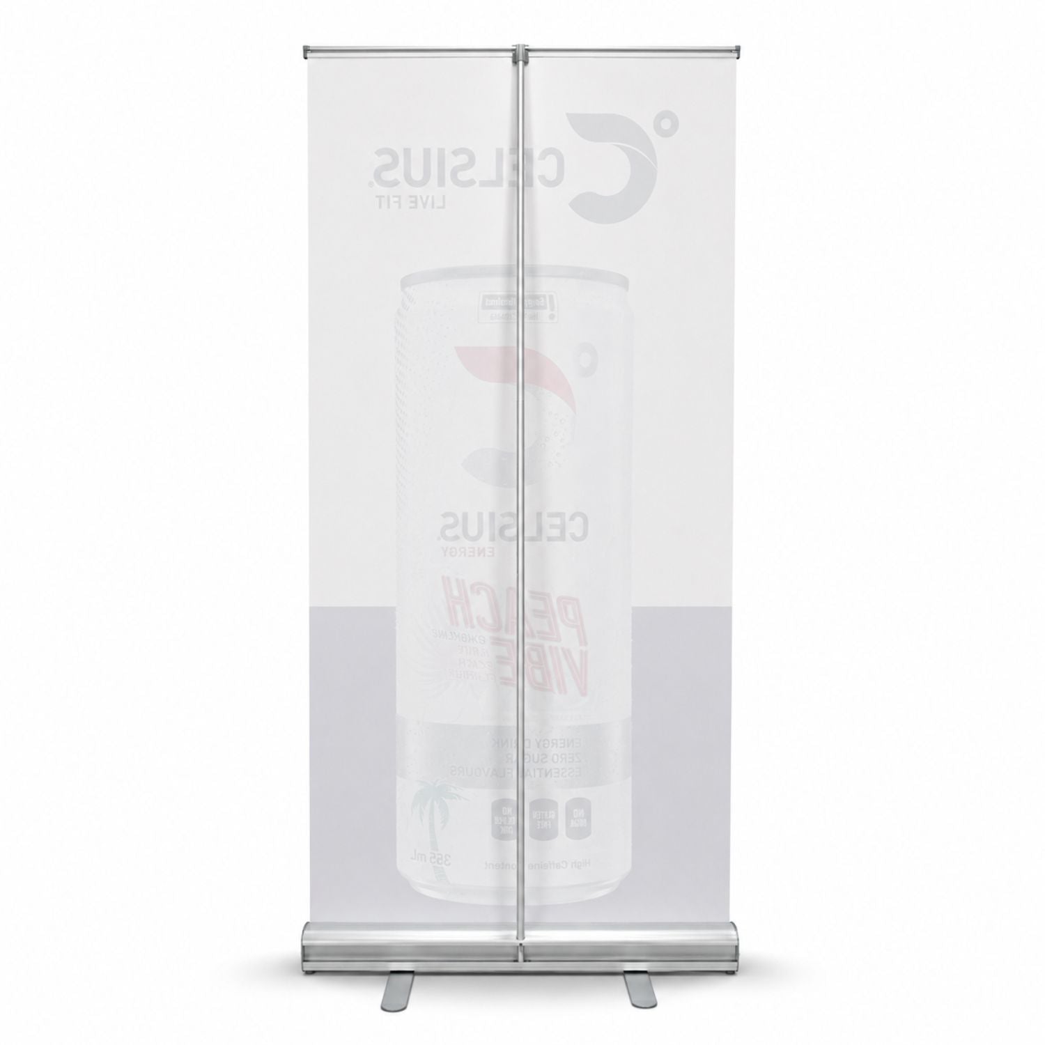 Sublimated Heavy Fabric Premium Retractable Pull Up Banner, Stand and Bag, 33.5x79, Standard base