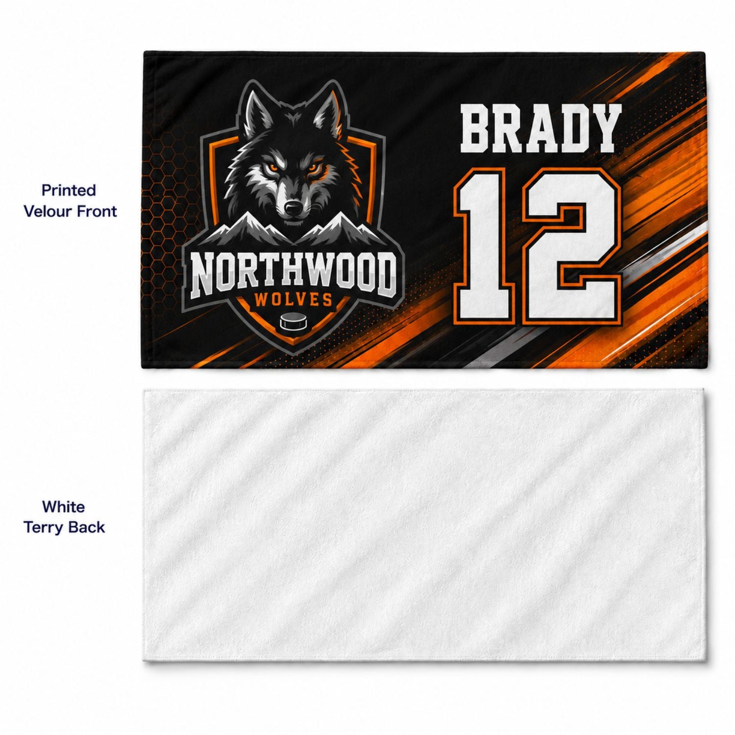 Team Towel in Plush and Soft Velour Terry Cotton Blend, 30x60, Sublimated Shower Towel
