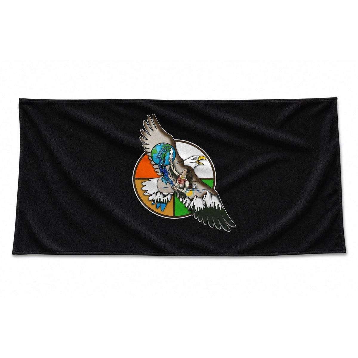 Plush and Soft Velour Terry Cotton Blend Beach Towel, 30x60, Sublimated Graphics Edge to Edge