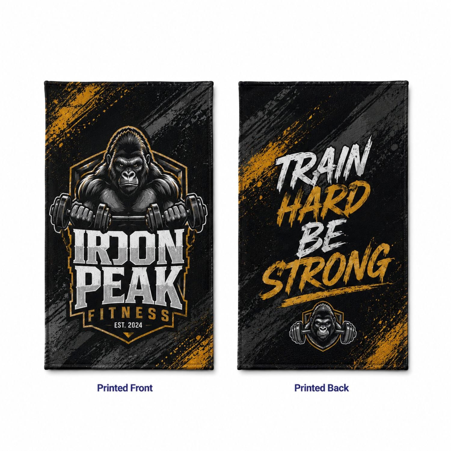 Gym, Workout towel in Microfiber Dri-lite Terry Towel, 15x25, Sublimated Edge to Edge 2 sides