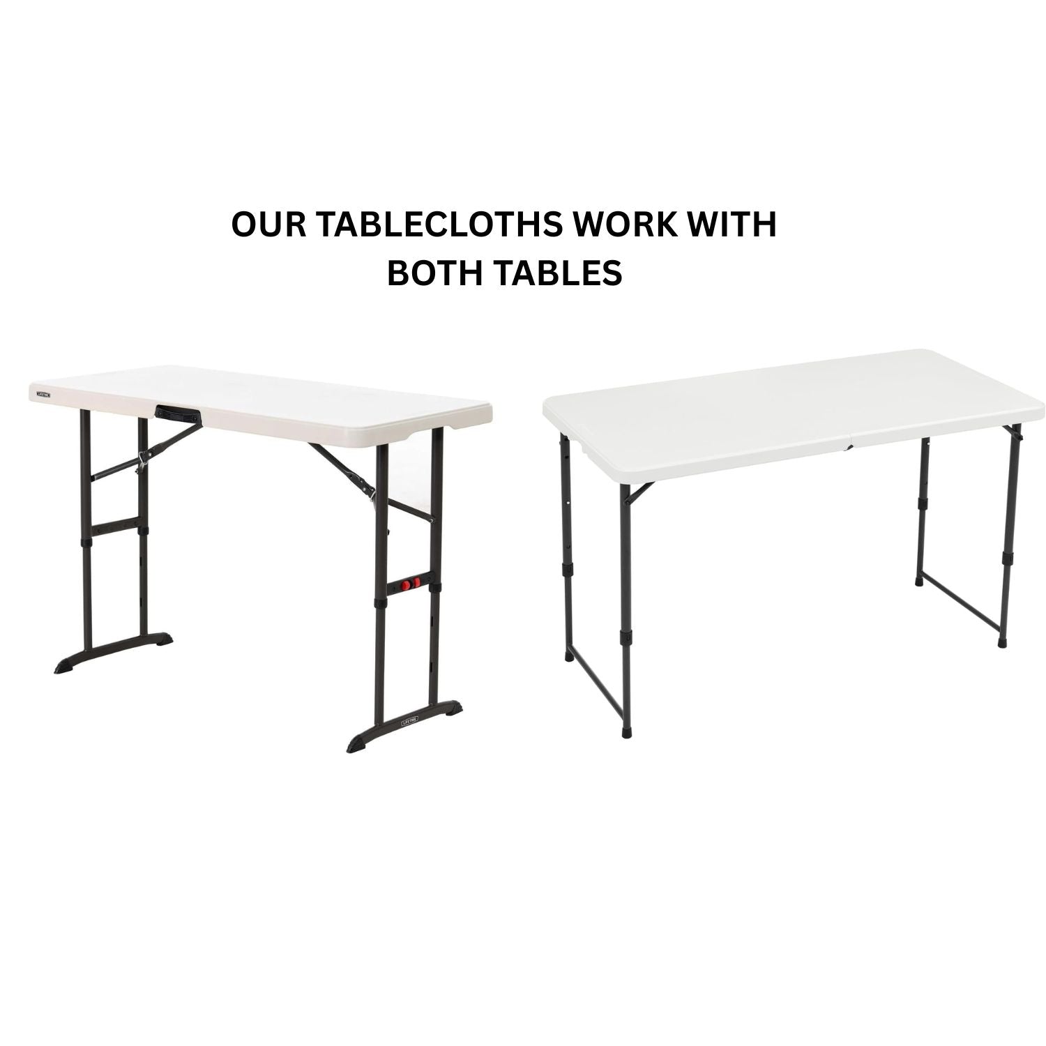 Sublimated Stretch Curved Fit Table Throw for 4ft Demo, Sampling Table, 3 sided, Open Back