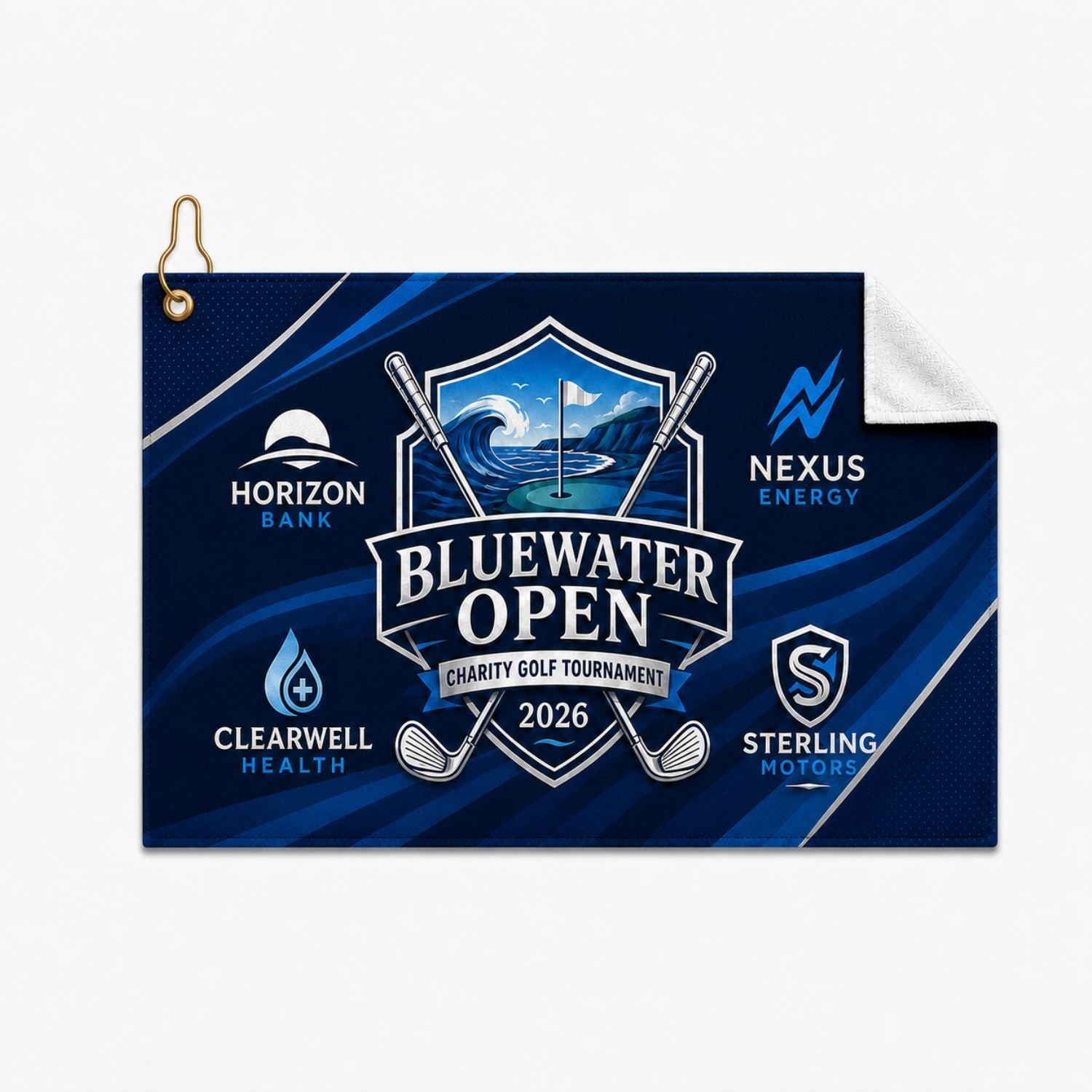 Colored Velour Terry Cotton Blend Golf Towel, Finished size 12x18, Nofold Grommet Hook, Sublimated