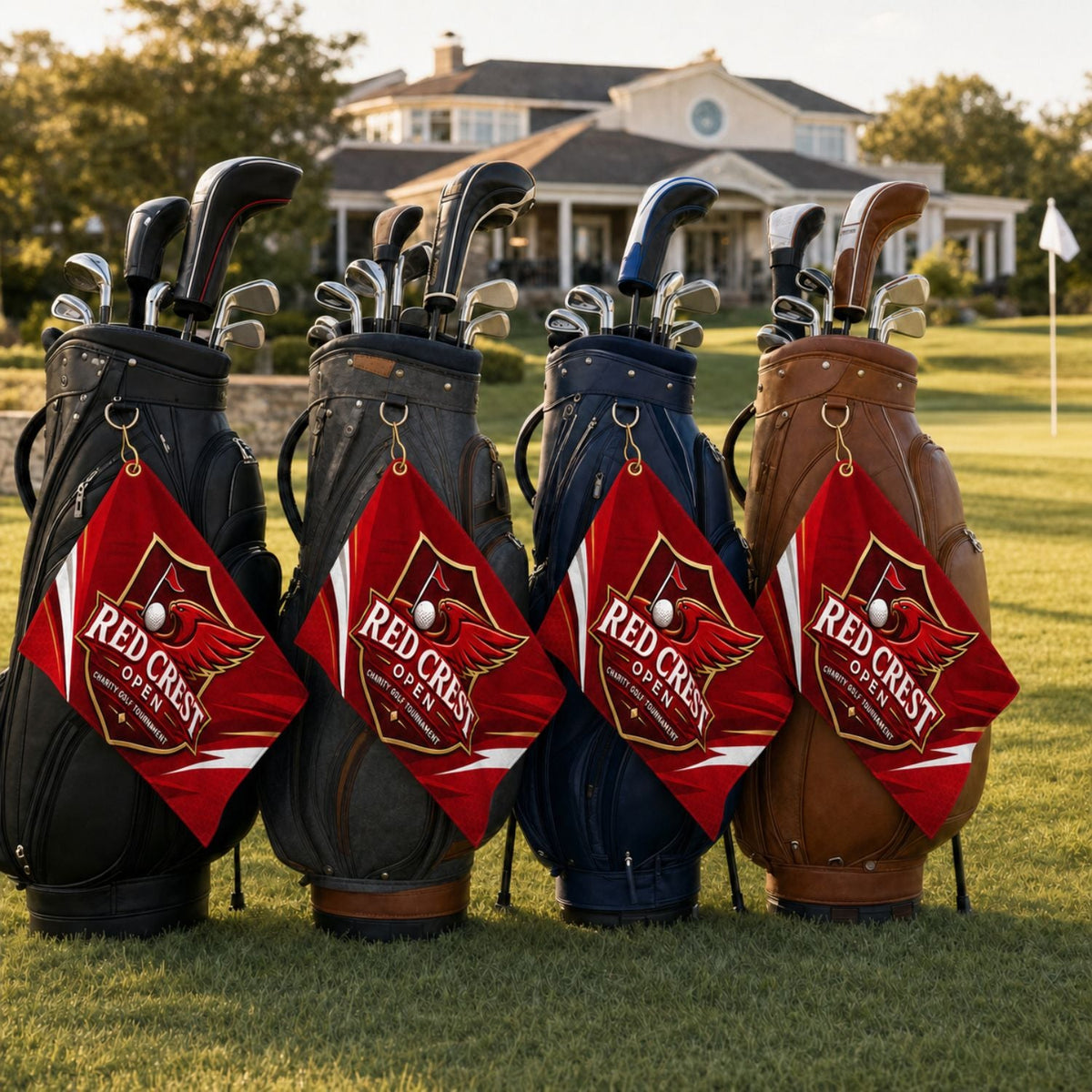 Microfiber Suede Shammy Golf Towel, 12x18, Nofold Grommet and Hook, Sublimated Edge to Edge 2 sides