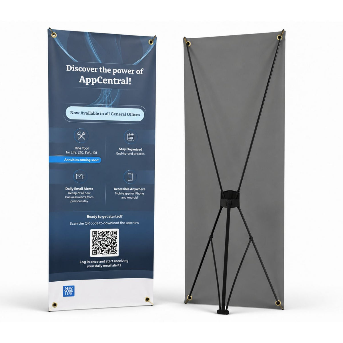 Tripod Banner with Graphics, 23x64, and Bag