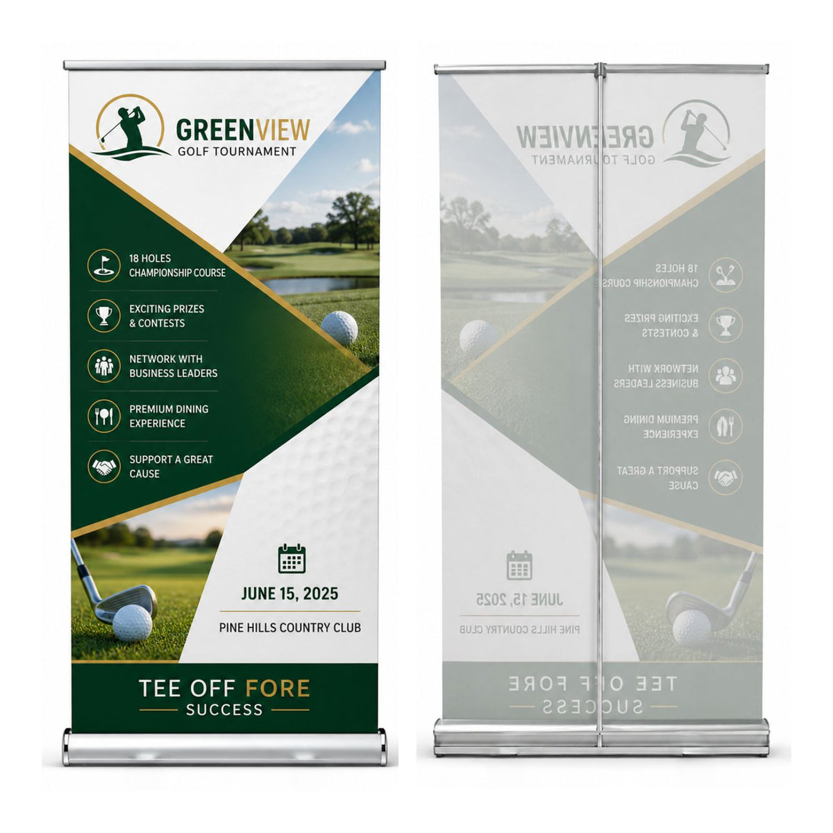 Sublimated Heavy Fabric Deluxe Wide Base Retractable Pull Up Banner, Stand and Bag, 33.5x79