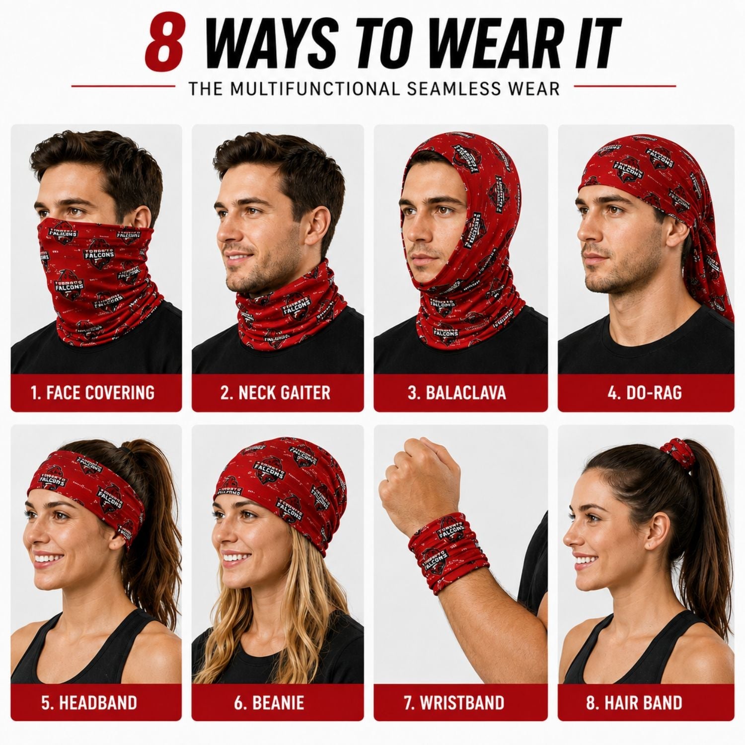 Sublimated Multifunction Tubular Neck Gaiter
