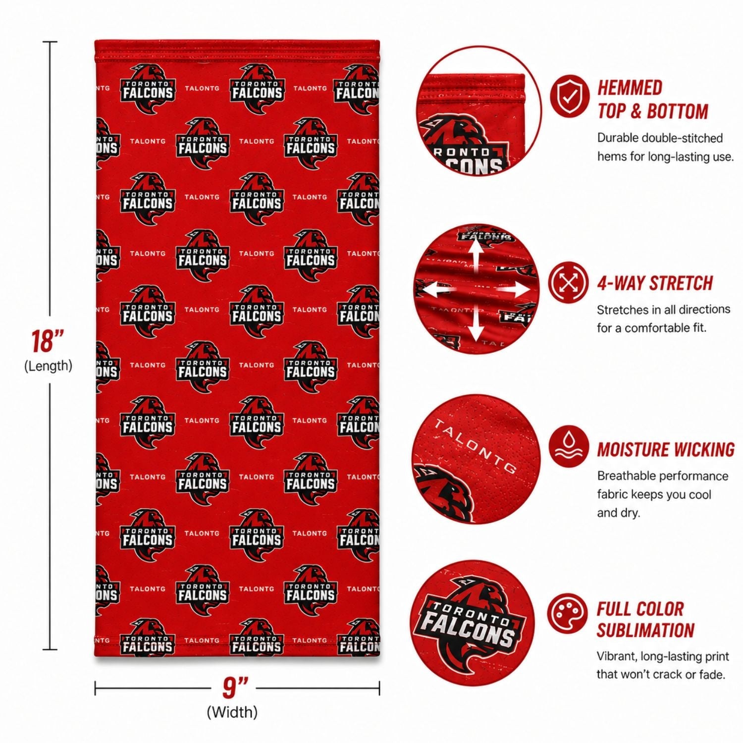 Sublimated Multifunction Tubular Neck Gaiter