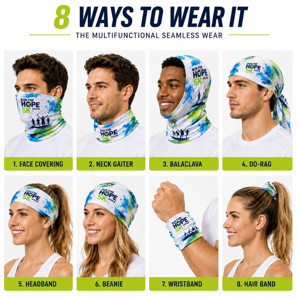 Sublimated Summer lightweight Seamless Neck Gaiter