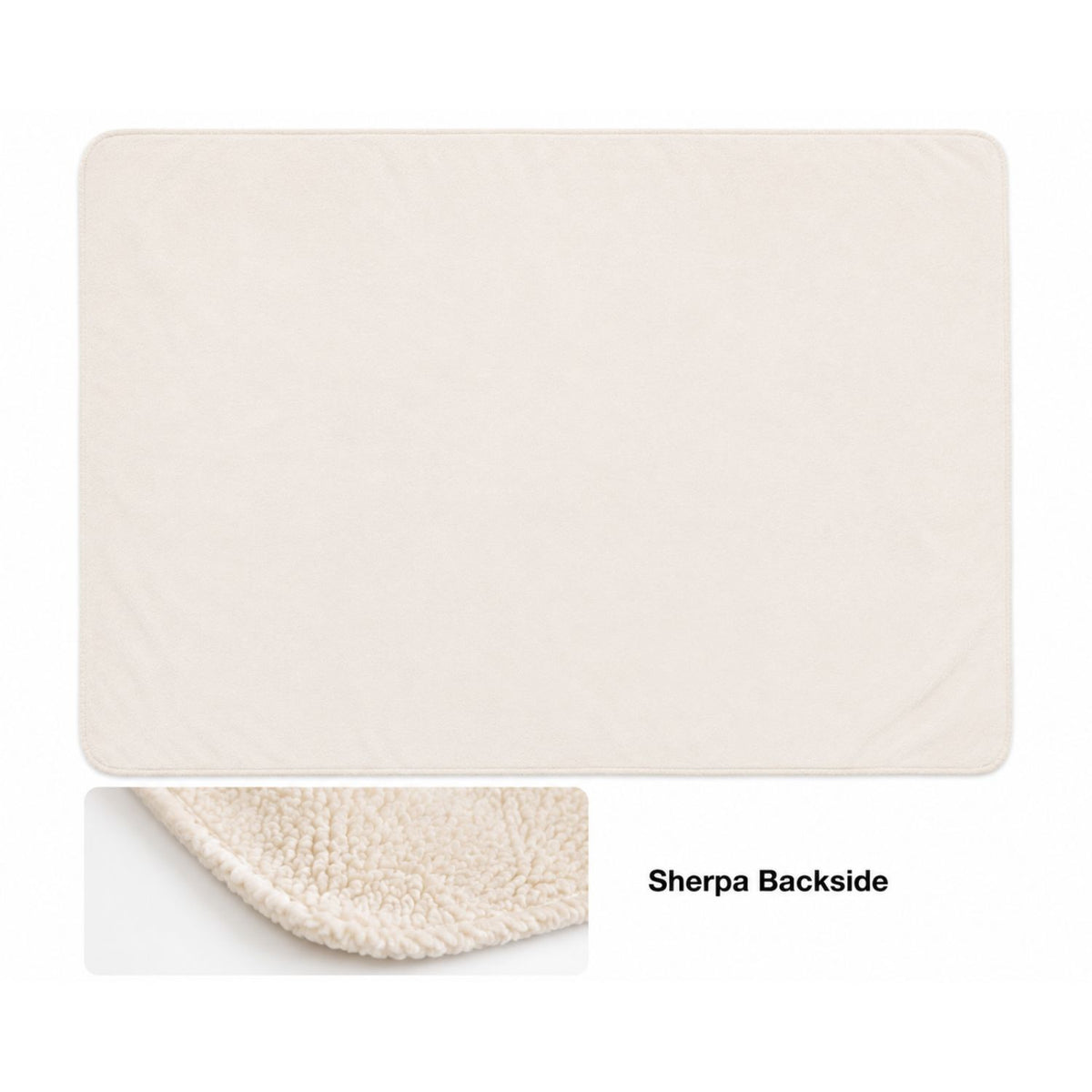 Sherpa Faux Wool Lined Micro Mink Throw, 60x80, Sublimated Edge to Edge 1 side