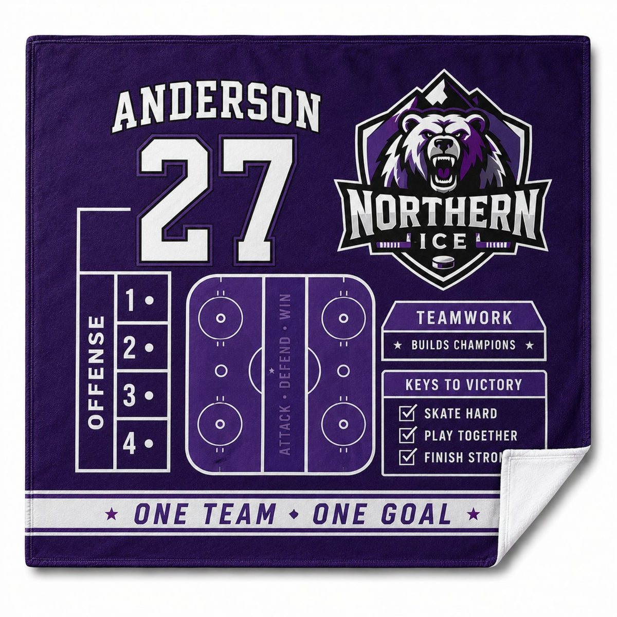 Team Blanket in Plush and cozy Mink Flannel Fleece, 50x60, Couch size, Sublimated edge to edge