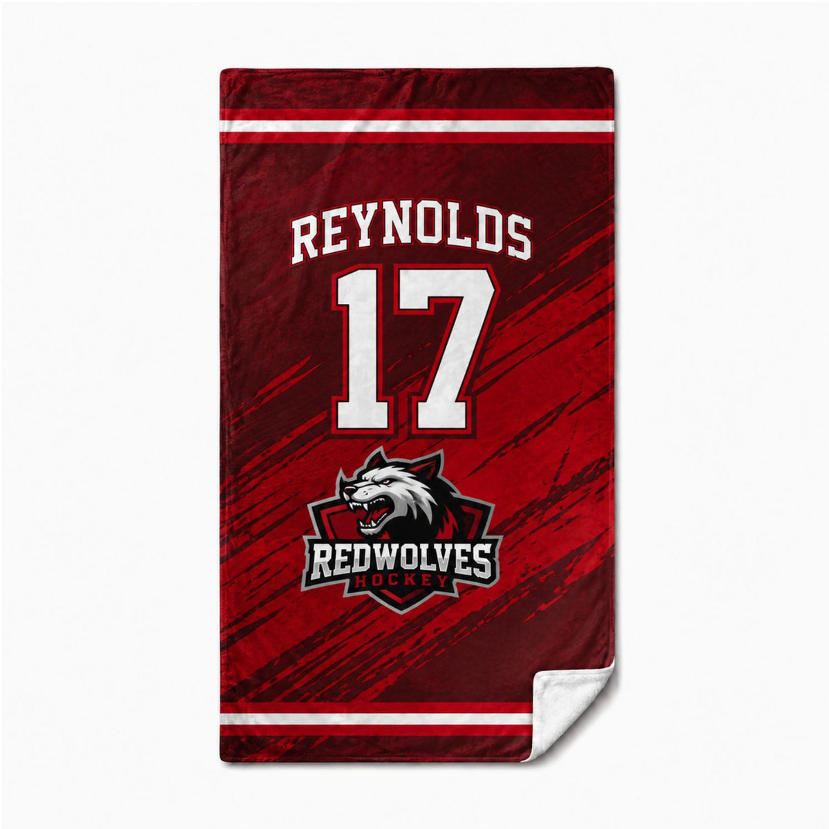 Team Blanket in Plush and cozy Mink Flannel Fleece, 30x60, Stadium size, Sublimated edge to edge
