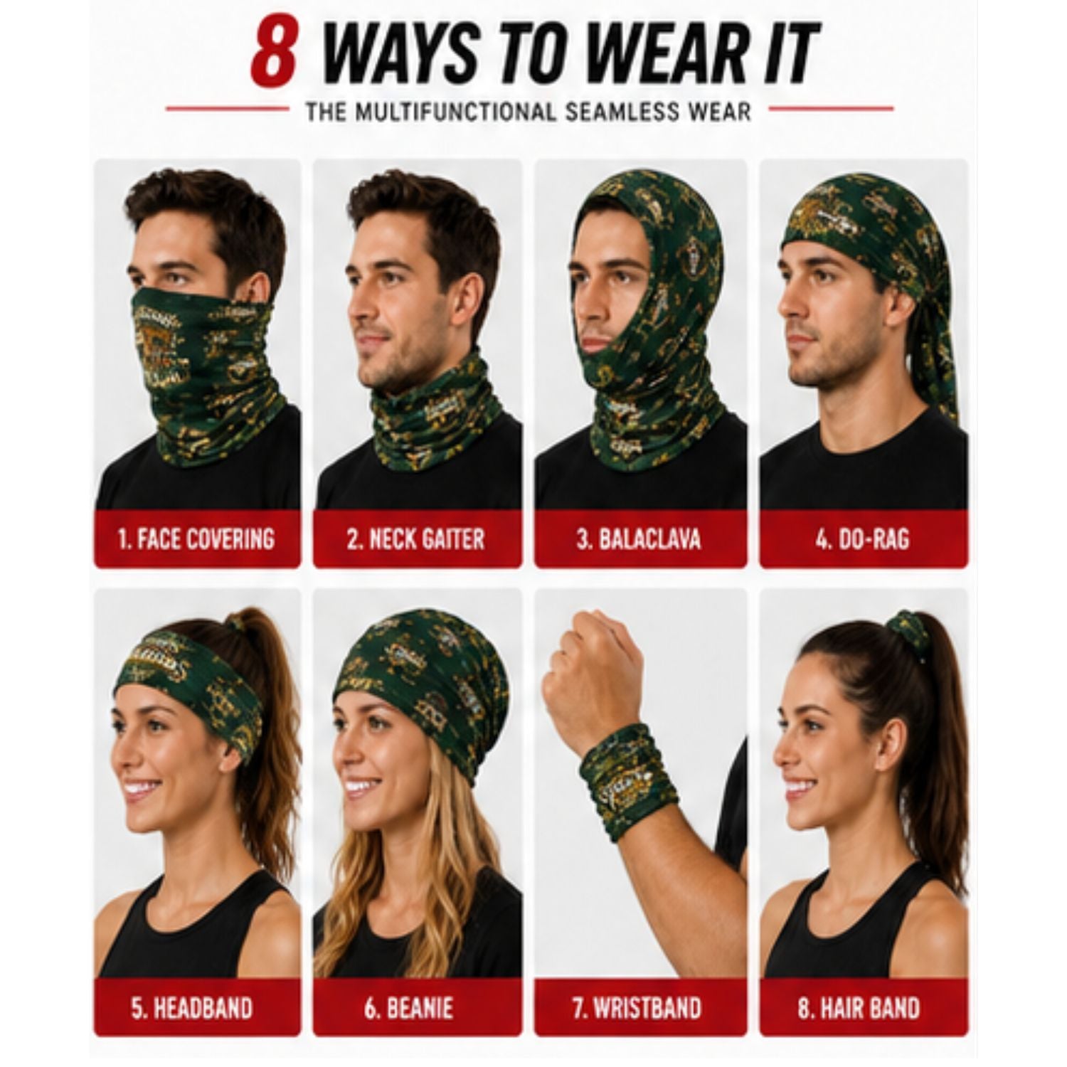 Sublimated Multifunction Tubular 2-ply Winter Neck Gaiter (Polyester Microfleece)