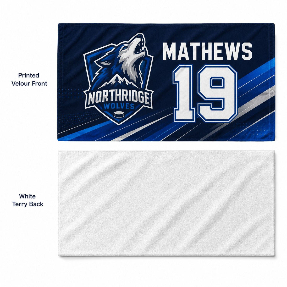 Team Towel in HEAVIER Plush and Soft Velour Terry Cotton Blend, 30x60, Sublimated Shower Towel