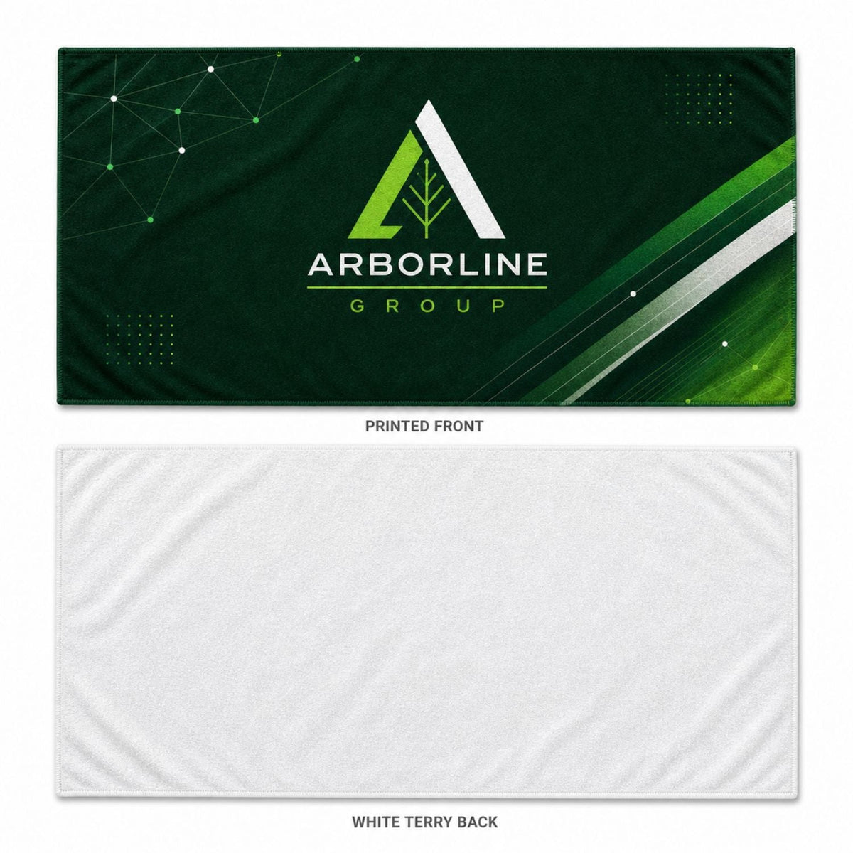 Heaviest Weight, Plush Velour Terry Cotton Blend Beach Towel, 30x60, Sublimated Logo Edge to Edge