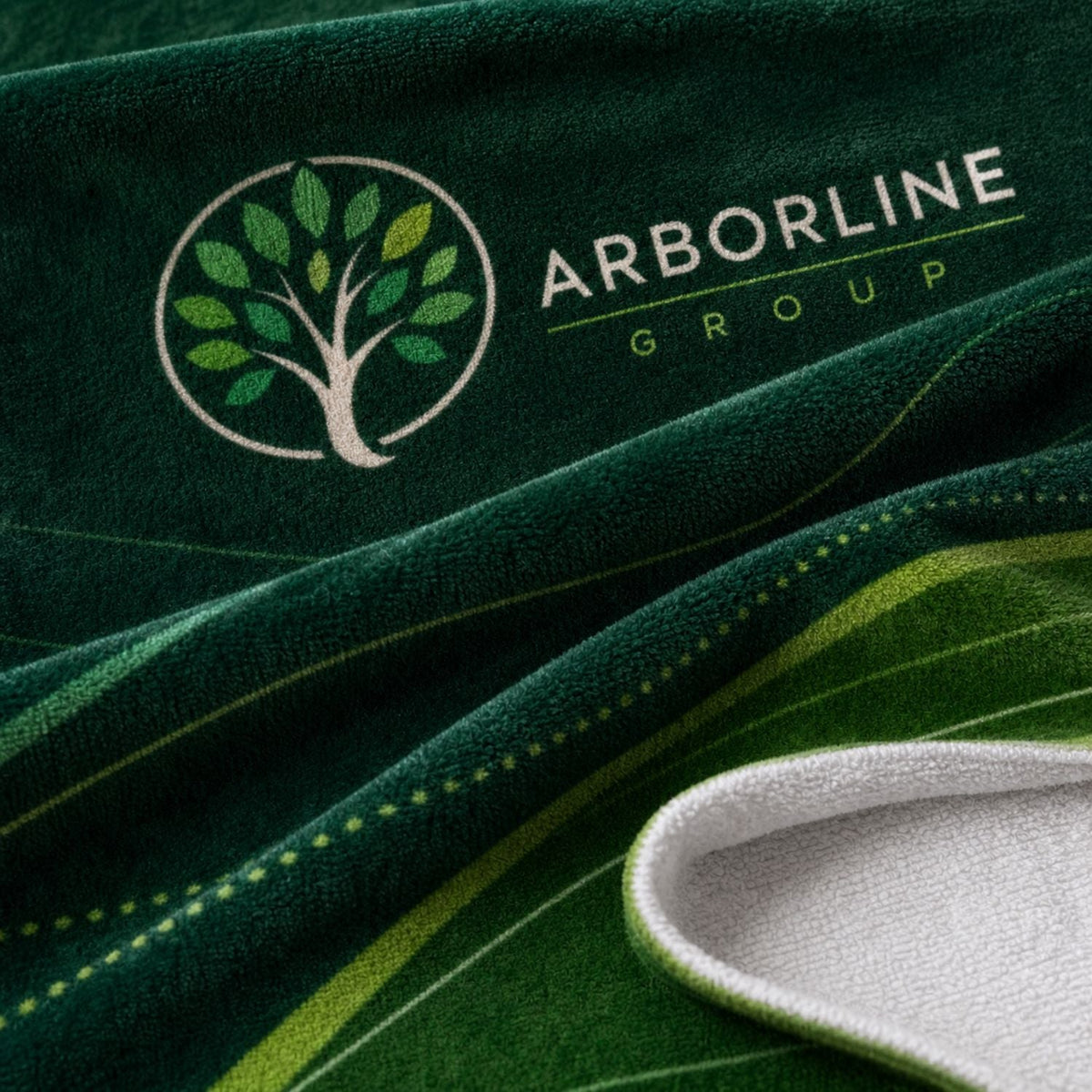 Heaviest Weight, Plush Velour Terry Cotton Blend Beach Towel, 30x60, Sublimated Logo Edge to Edge