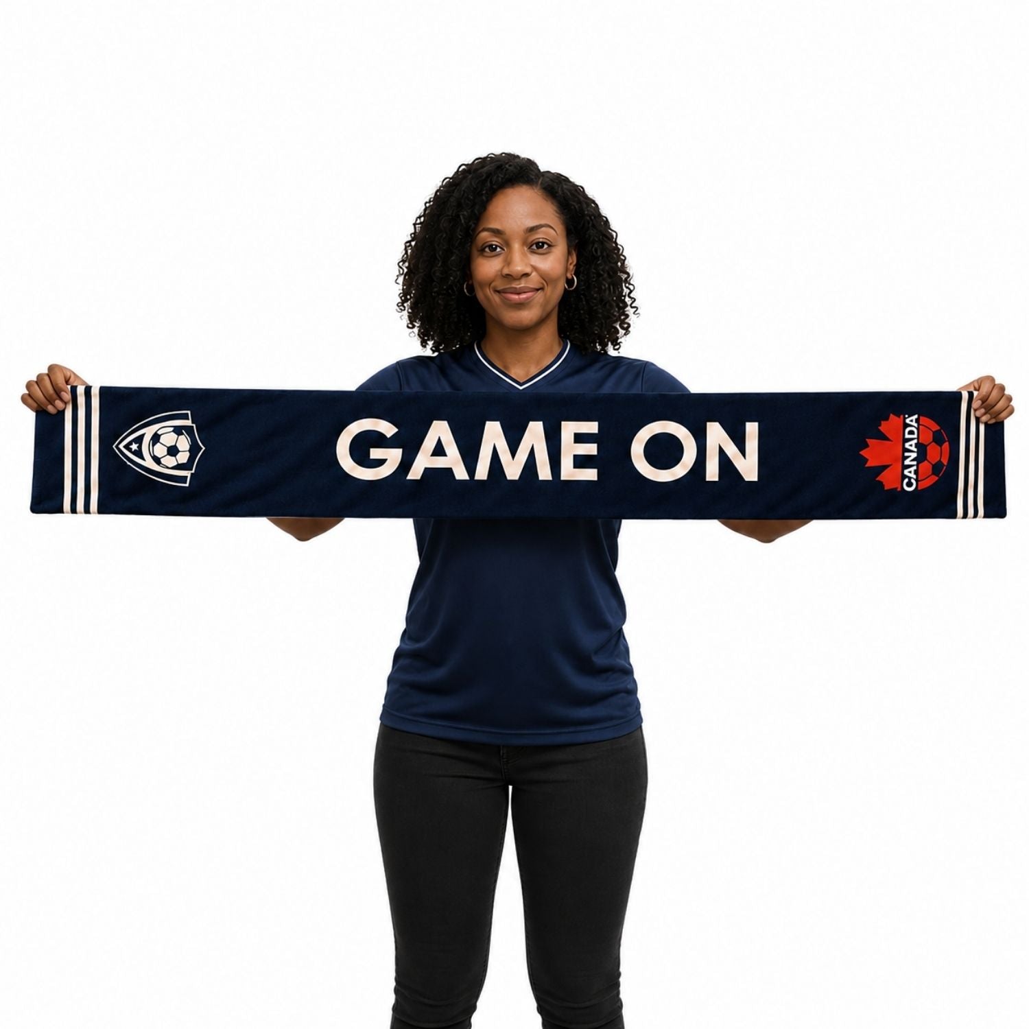 Sublimated Soccer Football Stadium Scarves, 6x60, Sublimated edge to edge 2 sides (Made in Canada)