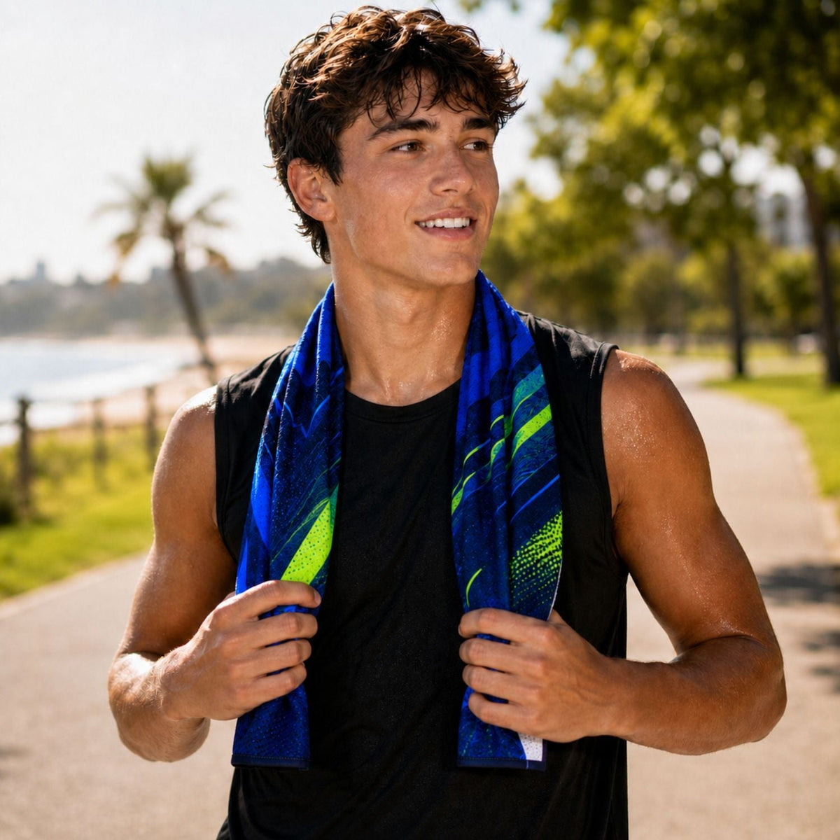 Colored Cooling Towel, 12"x40", Edge to Edge sublimation 1 side.
