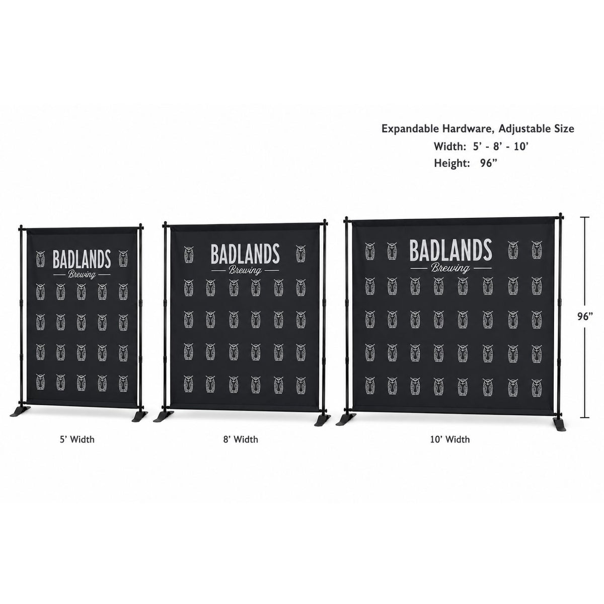 5' Exhibitor Expanding Display Kit, Media Wall, Backdrop, with Full Color Graphics, NO SETUP CHARGE