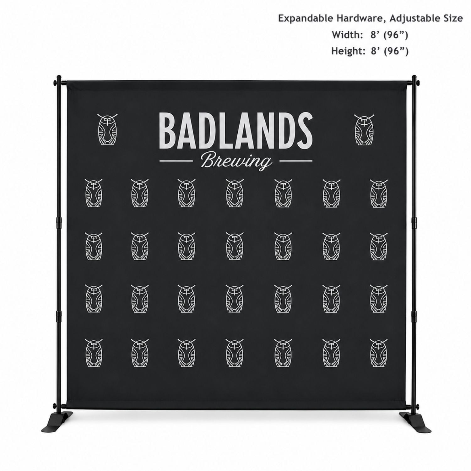 8' Exhibitor Expanding Display Kit, Media Wall, Backdrop, with Full Color Graphics, NO SETUP CHARGE