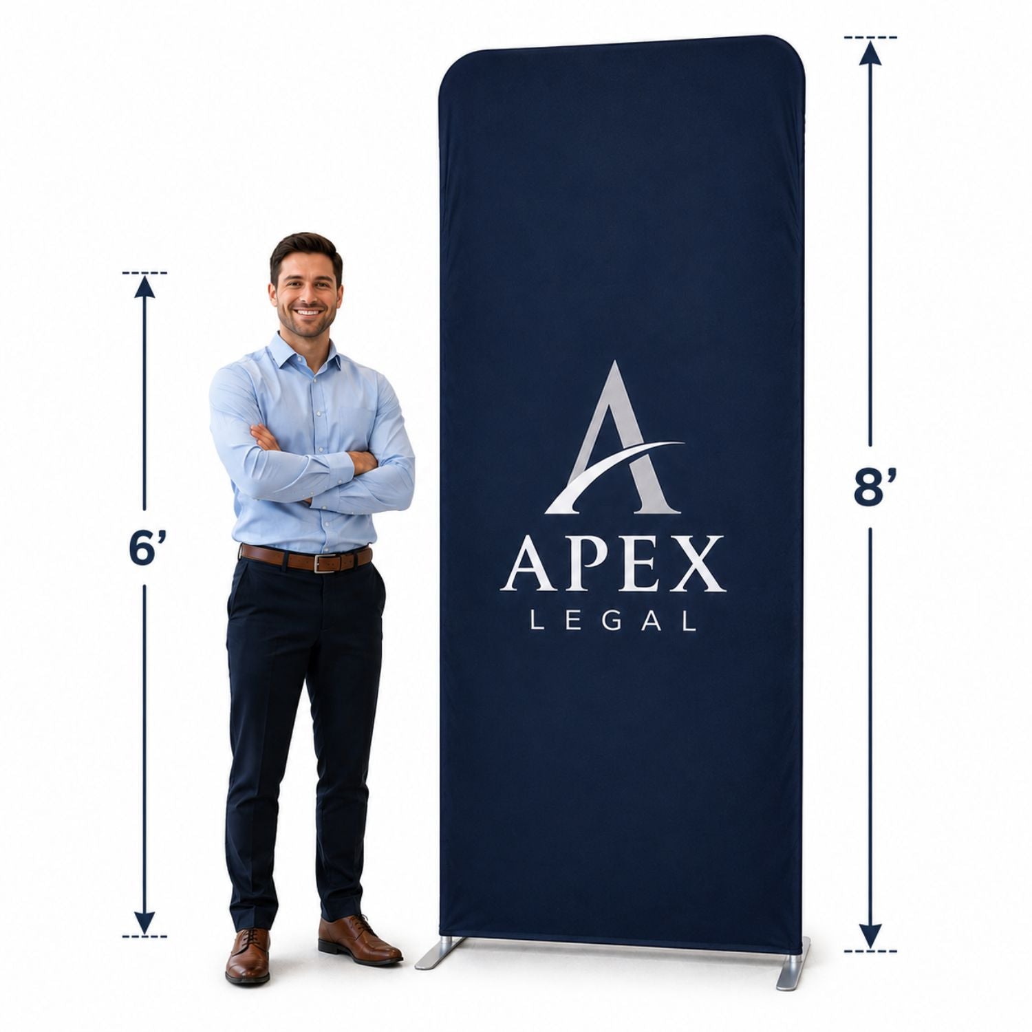 3'W x 96"H EuroFit Tension Fabric Banner Display Kit, Graphics Double Sided, NO SETUP CHARGE