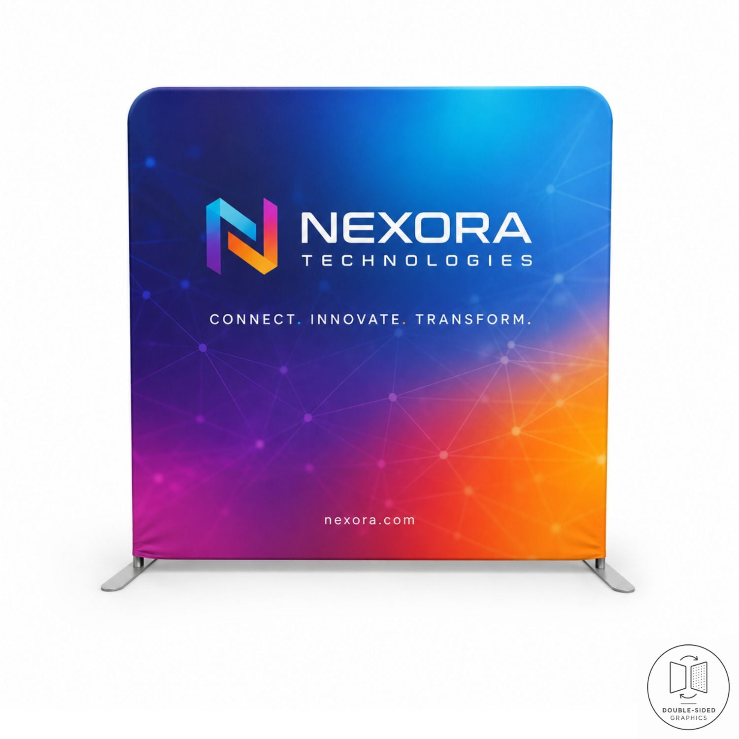 8'W x 8'H EuroFit Tension Fabric Straight Wall Display Kit,Double Sided Graphics, NO SETUP CHARGE