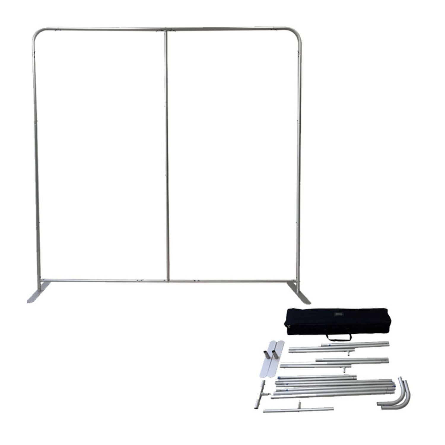8'W x 8'H EuroFit Tension Fabric Straight Wall Kit, Double Sided Graphics, Superior Block out Fabric