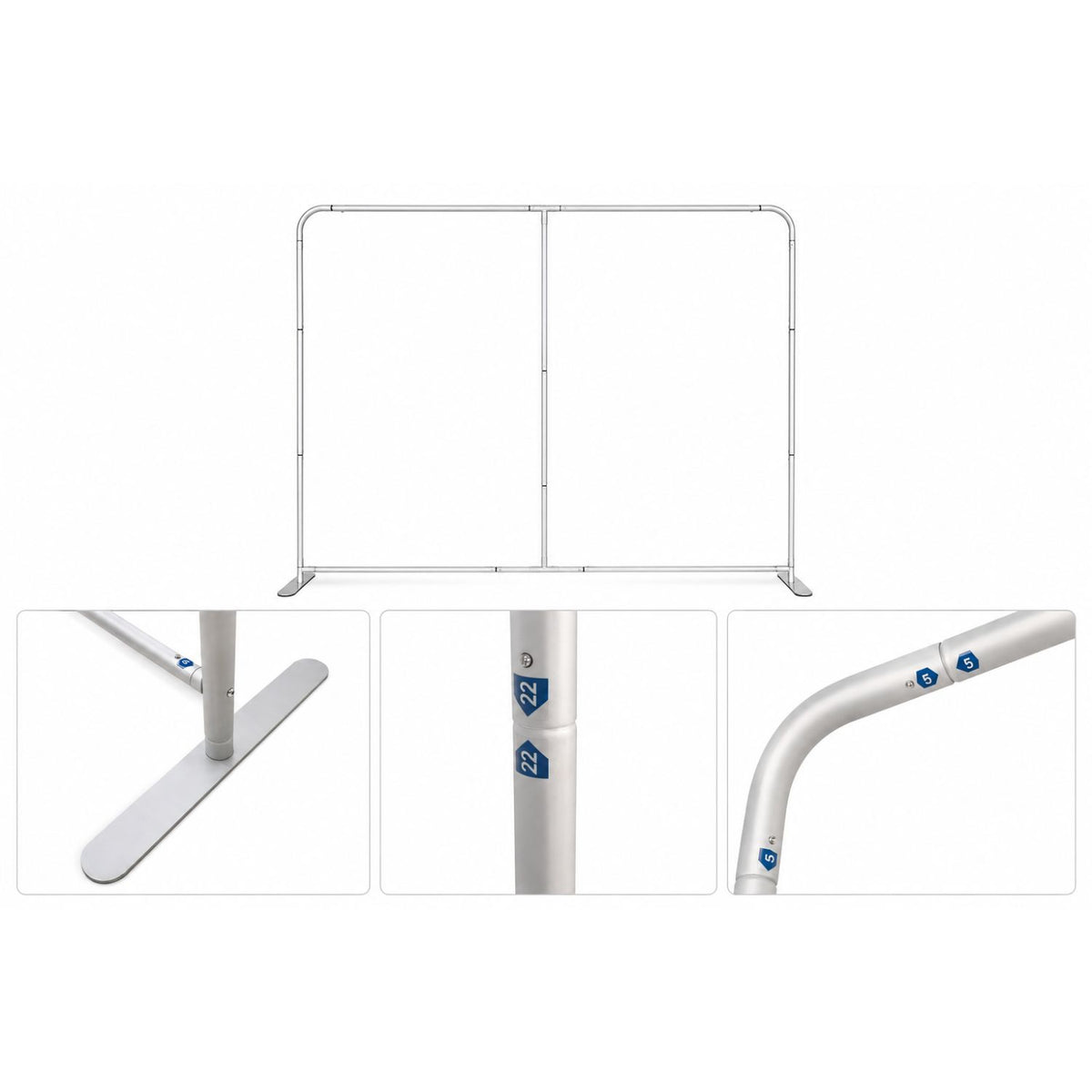 8'W x 8'H EuroFit Tension Fabric Straight Wall Display Kit,Double Sided Graphics, NO SETUP CHARGE
