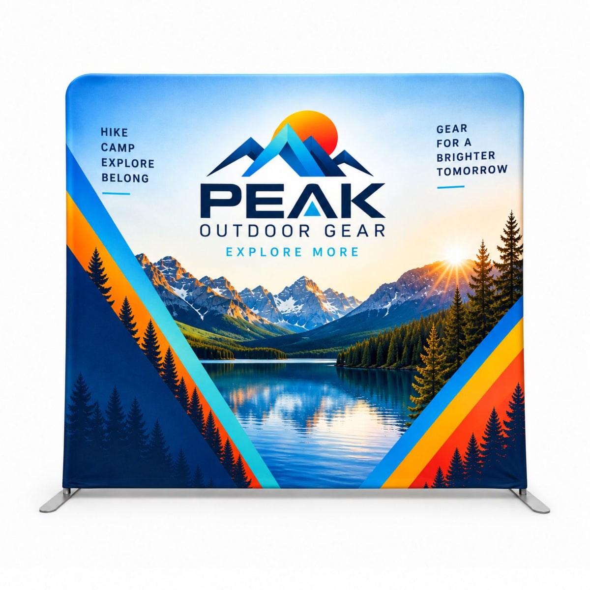 Tradeshow Booth Package Supreme, 8' EuroFit Straight Wall Display Kit and PREMIUM 6'Tablecloth