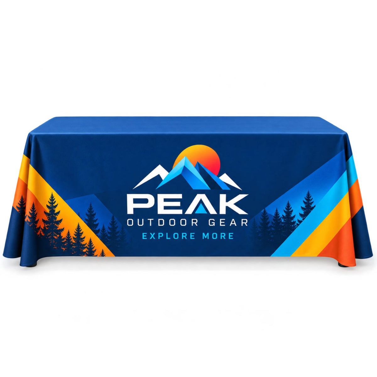Tradeshow Booth Package Supreme, 8' EuroFit Straight Wall Display Kit and PREMIUM 6'Tablecloth