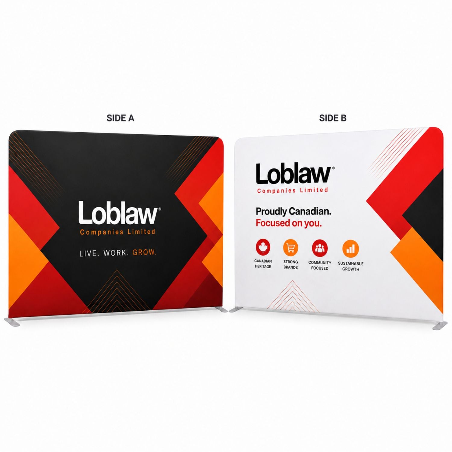 10'W x 8'H EuroFit Tension Fabric Straight Wall Kit, Double Sided Graphics, Superior Blockout Fabric