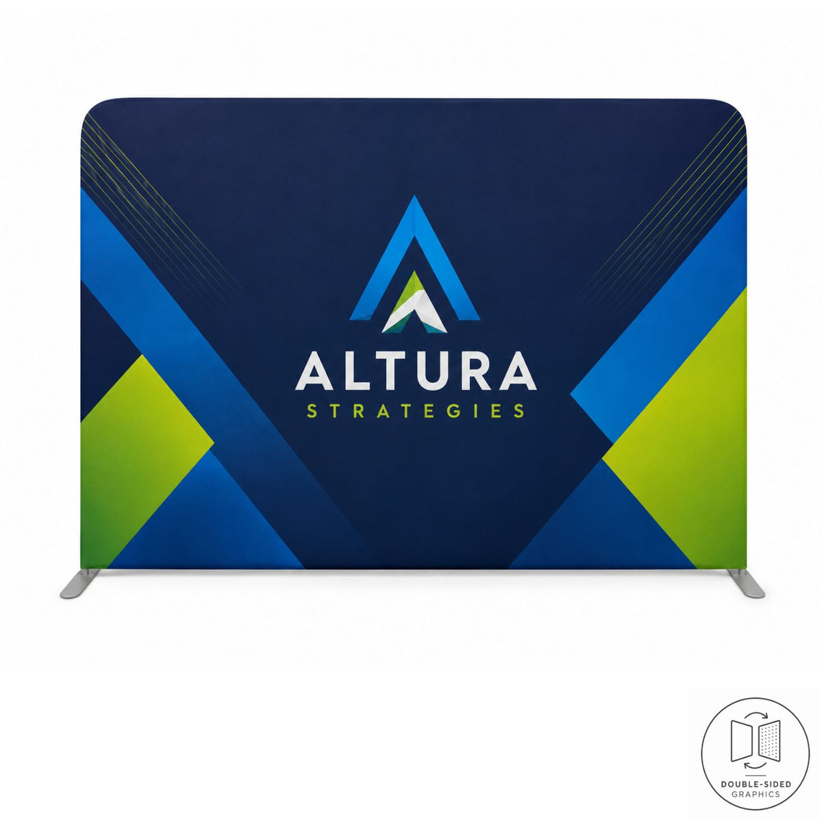10'W x 8'H EuroFit Tension Fabric Straight Wall Display Kit, Double Sided Graphics, NO SETUP CHARGE