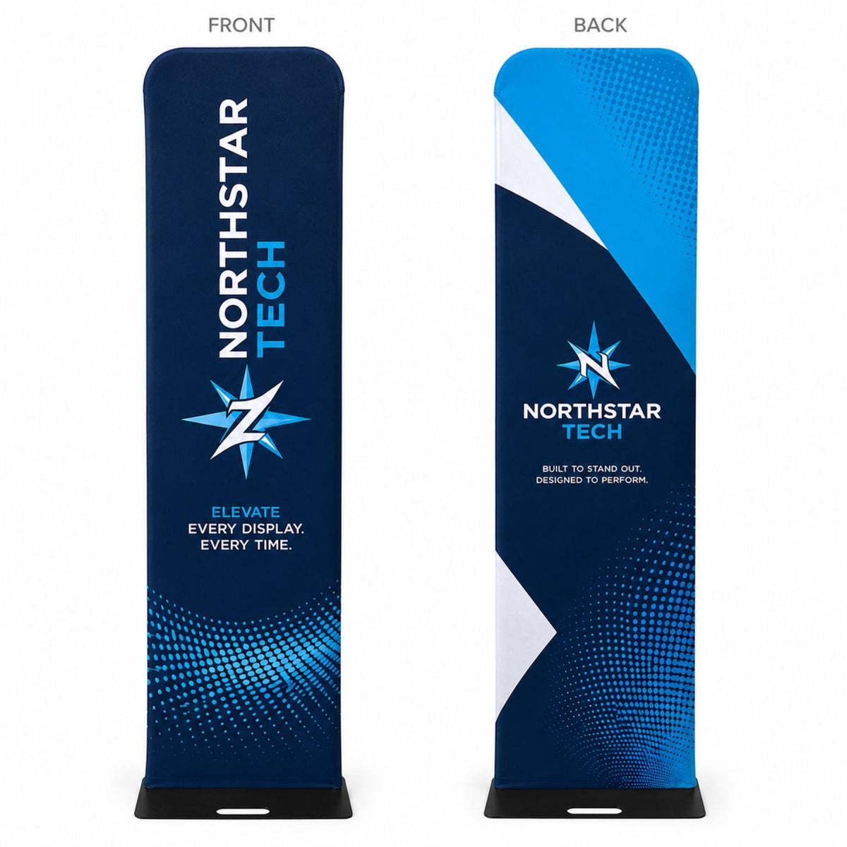 2'W x 90"H EuroFit Tension Fabric Banner with Steel Base, Graphics Double Sided, NO SETUP CHARGE